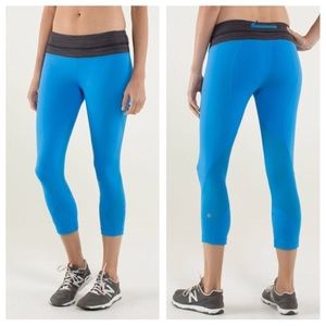 Blue 7/8 crop Lululemon Leggings